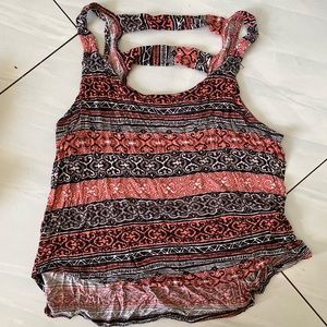 Lush High Low Tribal Print Crop Top
